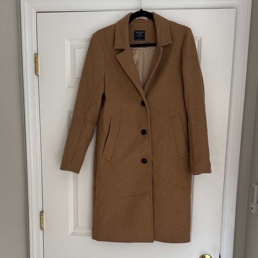 Abercrombie & Fitch | Women's Tan Wool Blend Coat